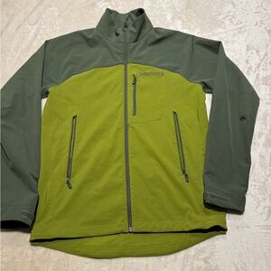 Marmot Mens Long Sleeves Softshell Jacket Size M Color-Cilantro/Crocodile